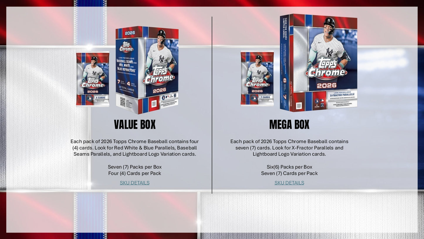 2026 Topps Chrome Baseball Mega Box (Presale 7/22)