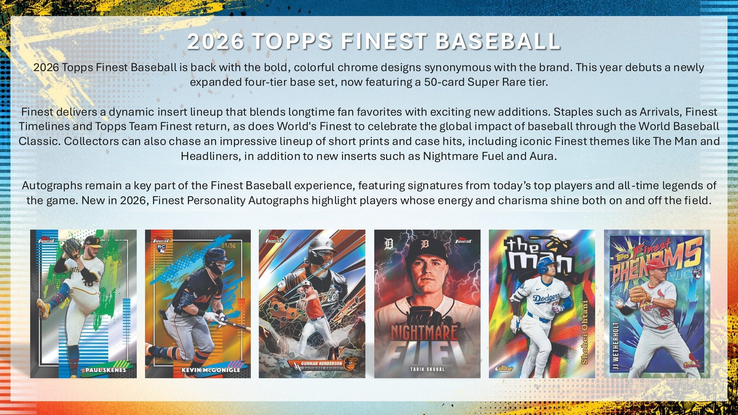 2026 Topps Finest Baseball Hobby Box (Presale 7/8)