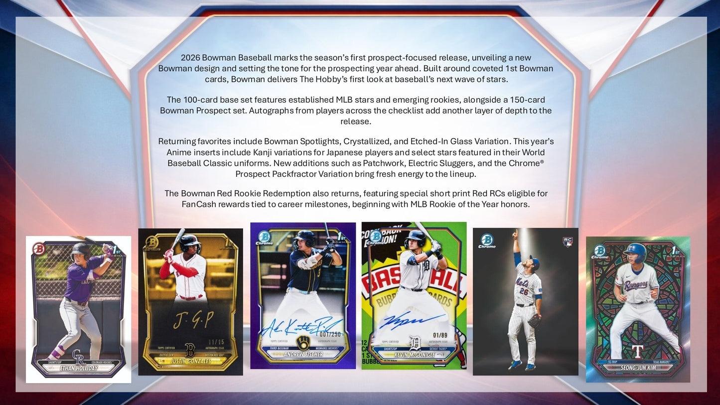 2026 Bowman Baseball Hobby Box