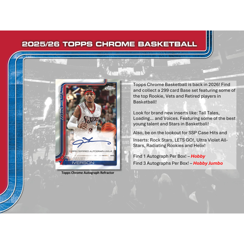 2025/26 Topps Chrome Basketball Jumbo 8 Box Case