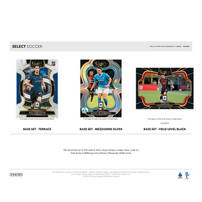 2025/26 Panini Select Serie A Soccer Hobby 12 Box Case